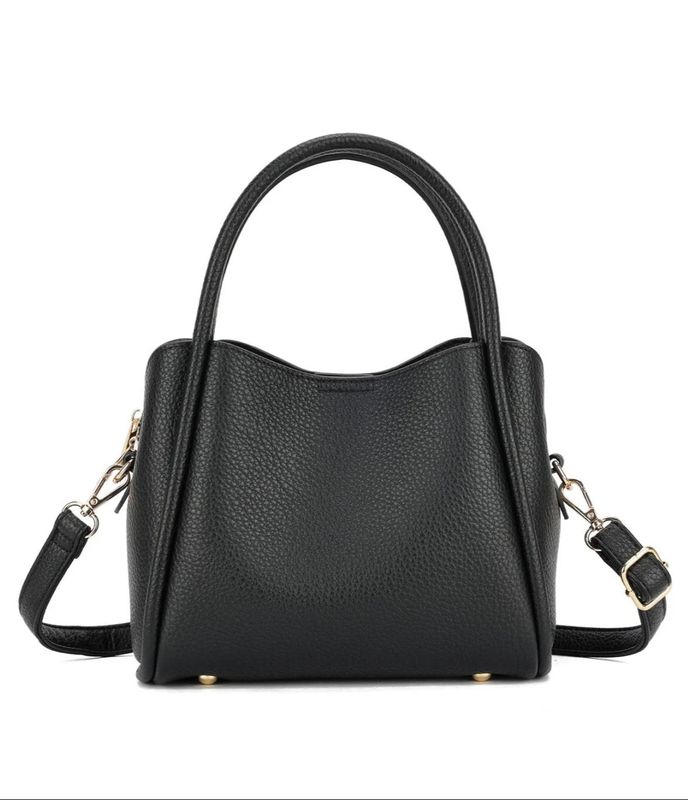 3 Compartment Satchel/Crossbody - Black