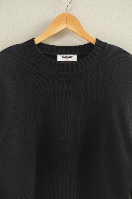 Cropped Long Sleeve Sweater