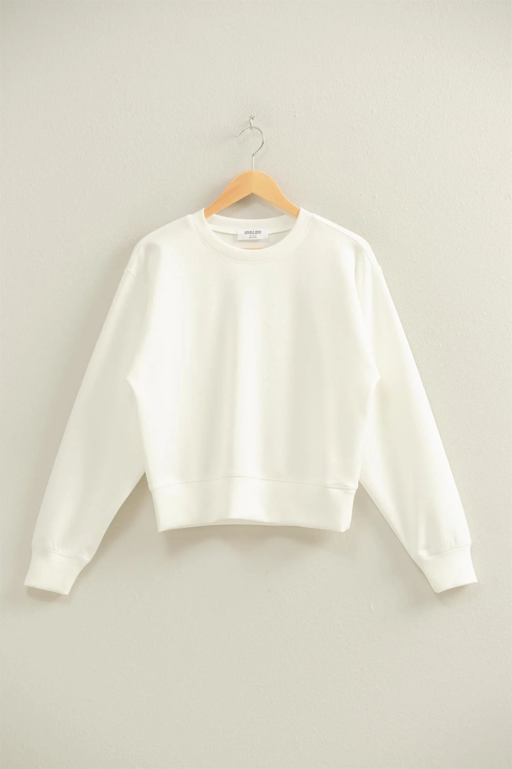 Dbl Knit Classic Sweatshirt, Color: WHT, Size: S