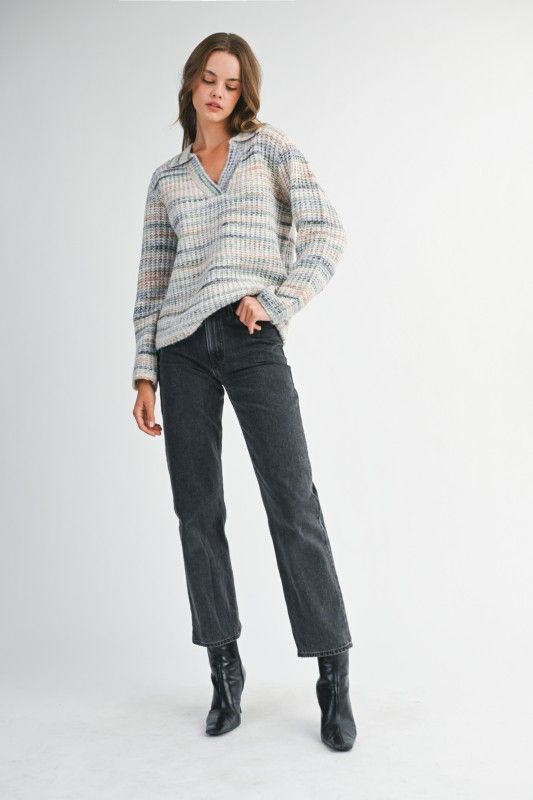 Space Dye Collared Sweater