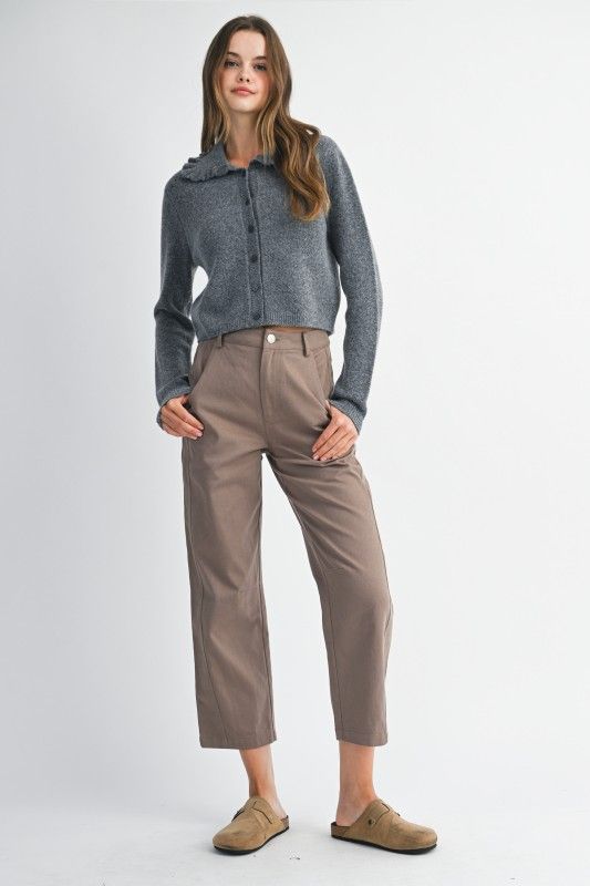 Barrel Crop Pants W/Side Detail