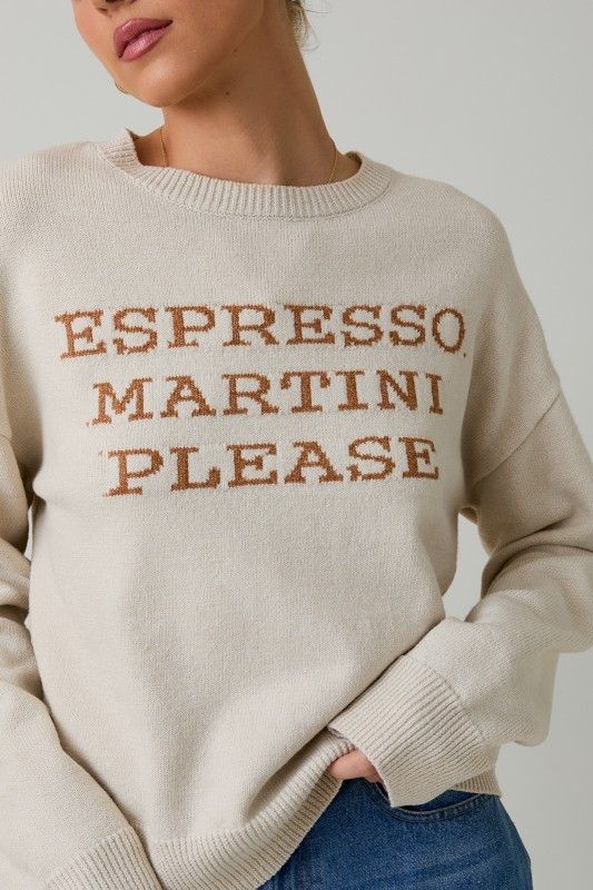 Espresso Martini Please Sweater, Color: CREAM, Size: S