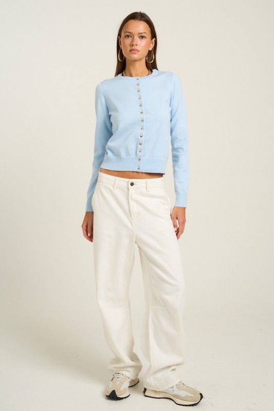 Solid Button Cardigan
