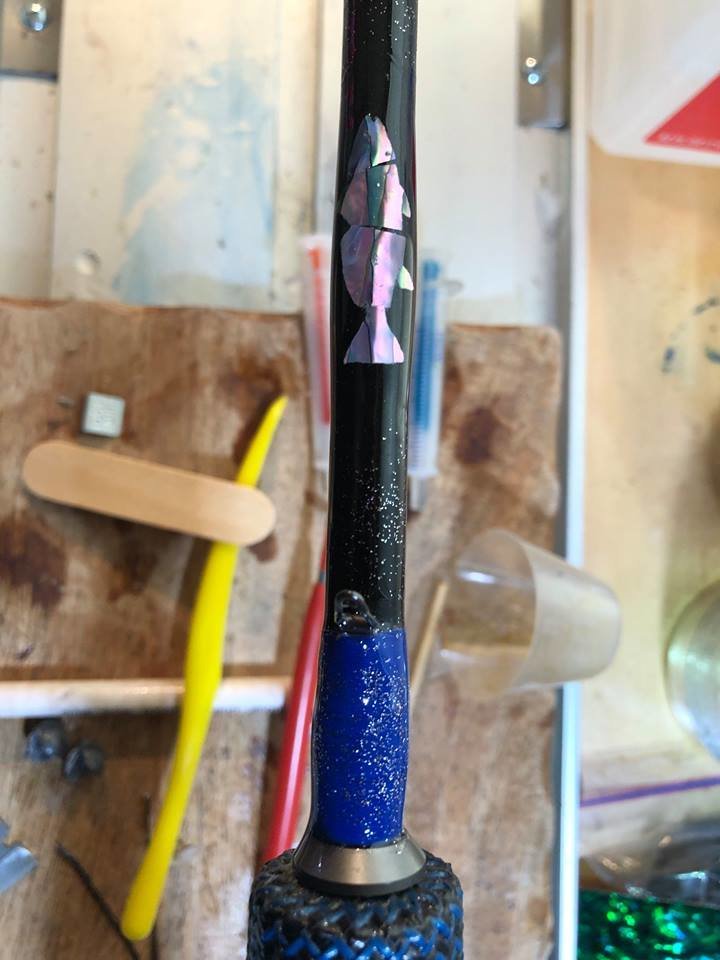 Custom Built Fishing Rod with Carbon Fiber Handle w/ +#Hook Holder
