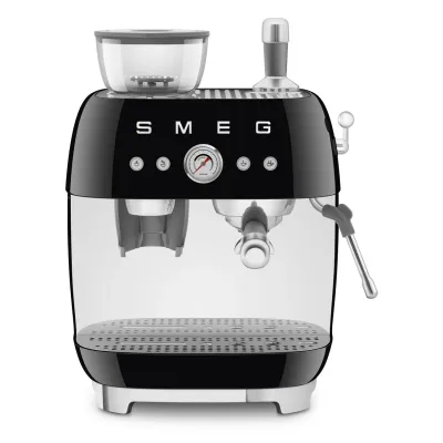Smeg Espresso Coffee Machine Retro-style Black Glossy