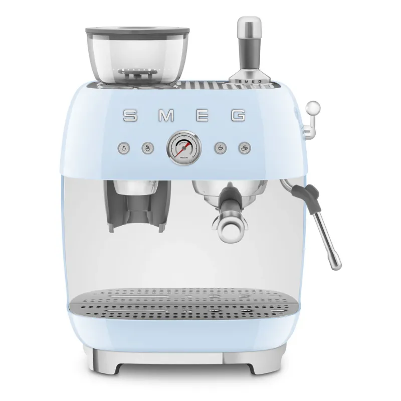 Smeg Espresso Coffee Machine Retro-style Pastel Blue Glossy