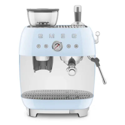 Smeg Espresso Coffee Machine Retro-style Pastel Blue Glossy