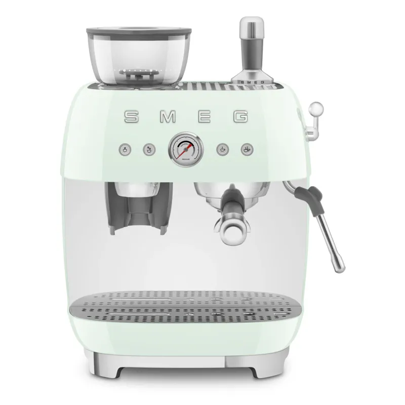 Smeg Espresso Coffee Machine Retro-style Pastel Green Glossy