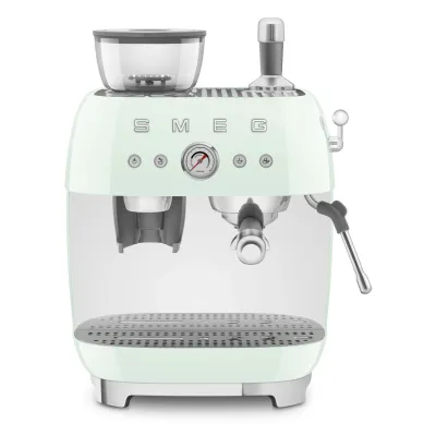 Smeg Espresso Coffee Machine Retro-style Pastel Green Glossy