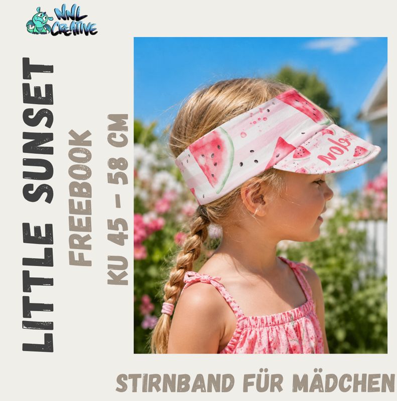 Little Sunset Stirnband mit Schild #Sonnenschutz #Stirnband KU 45 - 58 digitales Schnittmuster