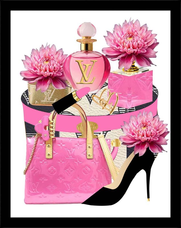 LV Hat Box with Pink Purse