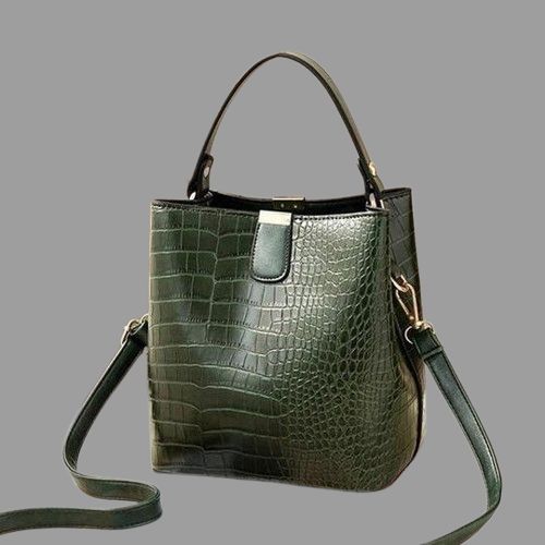 Vintage Faux Croc Leather Handbag