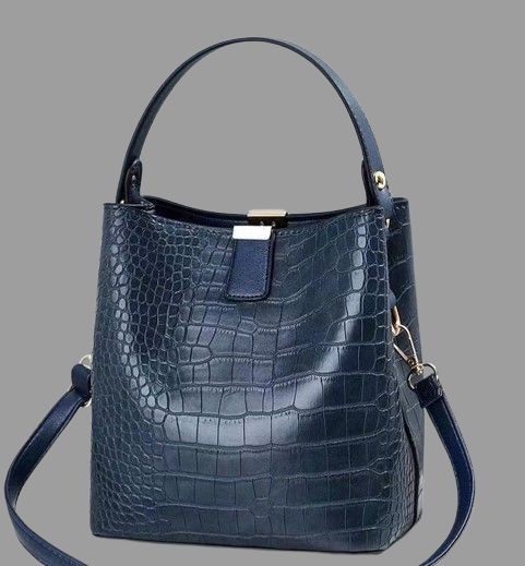 Vintage Faux Croc Leather Handbag