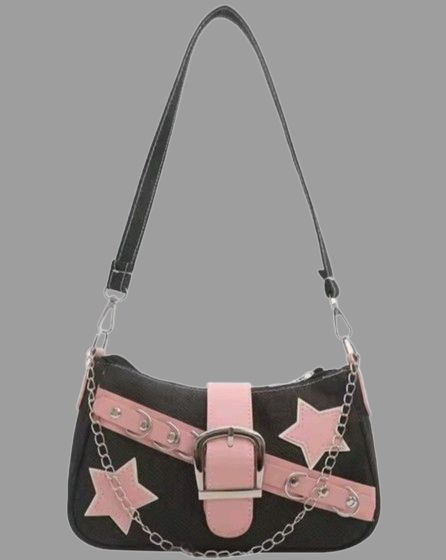 Starstruck Denim Buckle Shoulder Bag