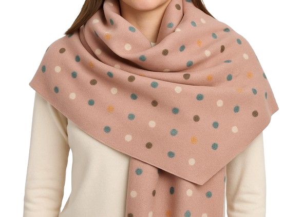 Pink Reversible Winter Wool Blend Soft Warm Knit Scarf