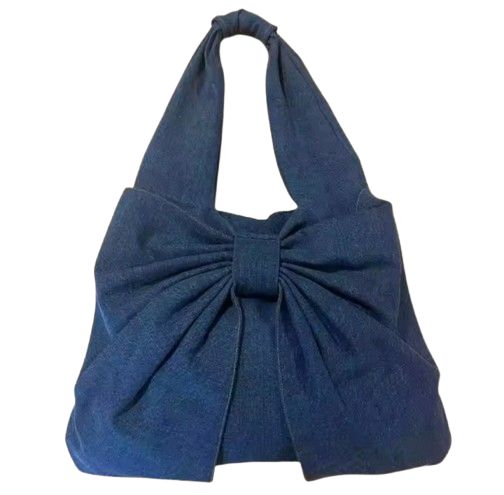 Denim Bow Shoulder Bag