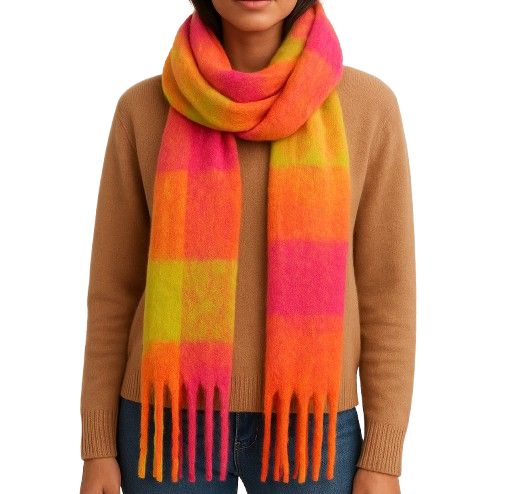 Neon Check Scarf