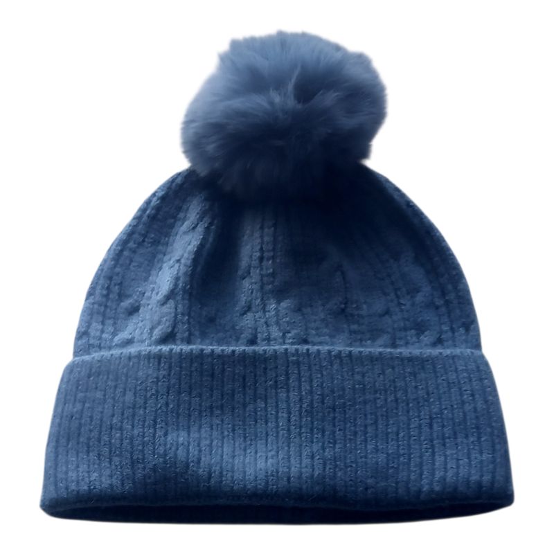 Unisex Cable Knit Bobble Beanie