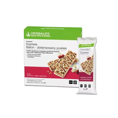 Baton proteinowy Herbalife o smaku żurawiny i białej czekolady  (7 szt.)
