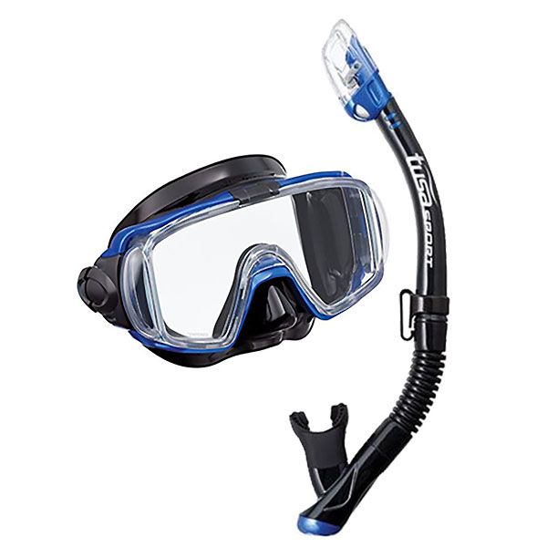 Zestaw maska+fajka TUSA VISIO HyperDry czarno-niebieski