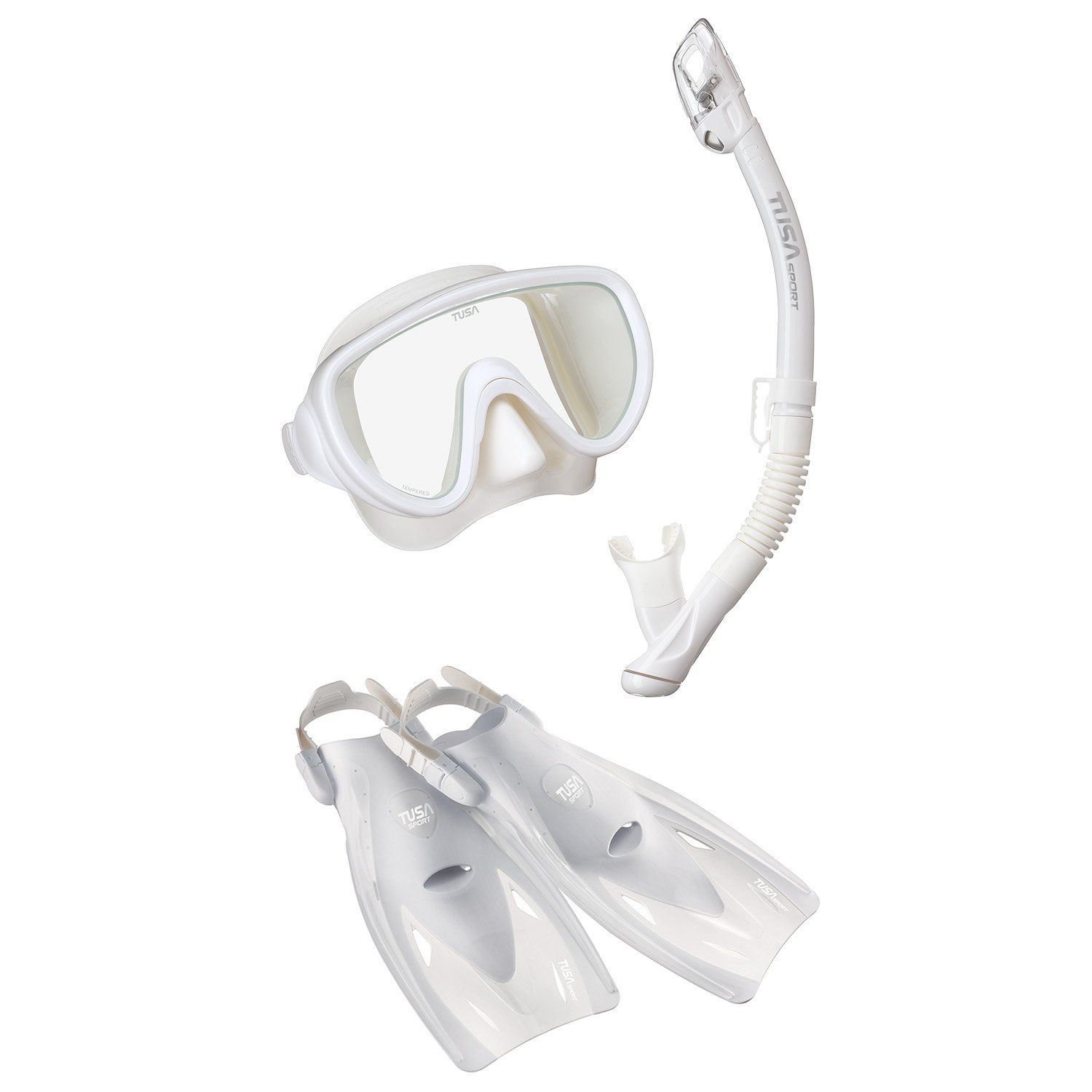 Zestaw TUSA Maska Serene+Fajka HyperDry+Płetwy UF21 rozmiar M/36-42 biały