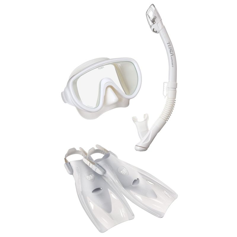 Zestaw TUSA Maska Serene+Fajka HyperDry+Płetwy UF21 rozmiar M/36-42 biały