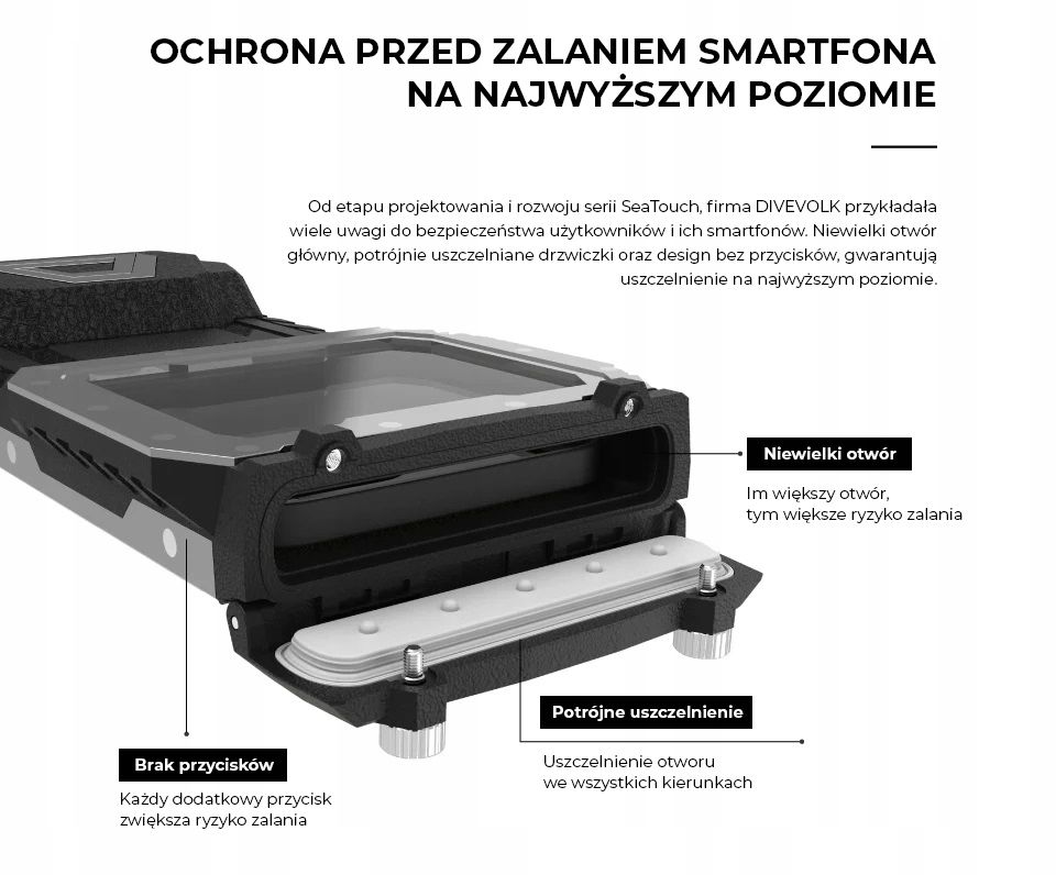 Etui wodoodporne DIVEVOLK do Apple SeaTouch 4 Max PLUS różowy