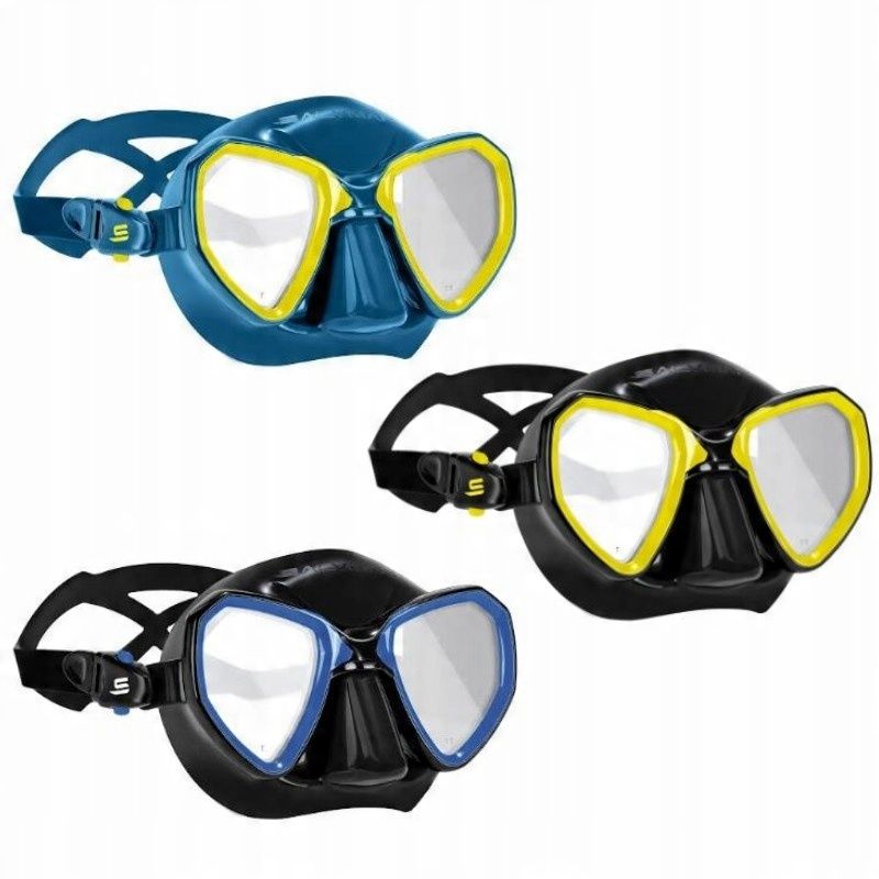 Maska Salvimar Morpheus do freedivingu nieparująca antifog czarno niebieska