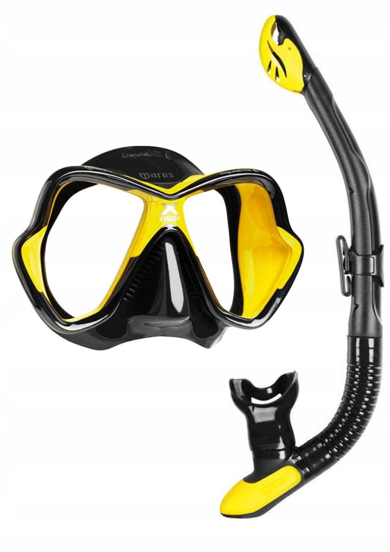 Zestaw Mares X-Vision Ultra+fajka ErgoDry+płetwy Manta 40/41 czarno-żółty