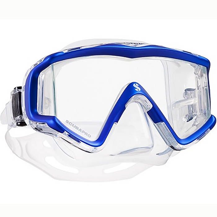 Zestaw Scubapro Crystal VU z fajką Spectra Dry przezroczysto-niebieski