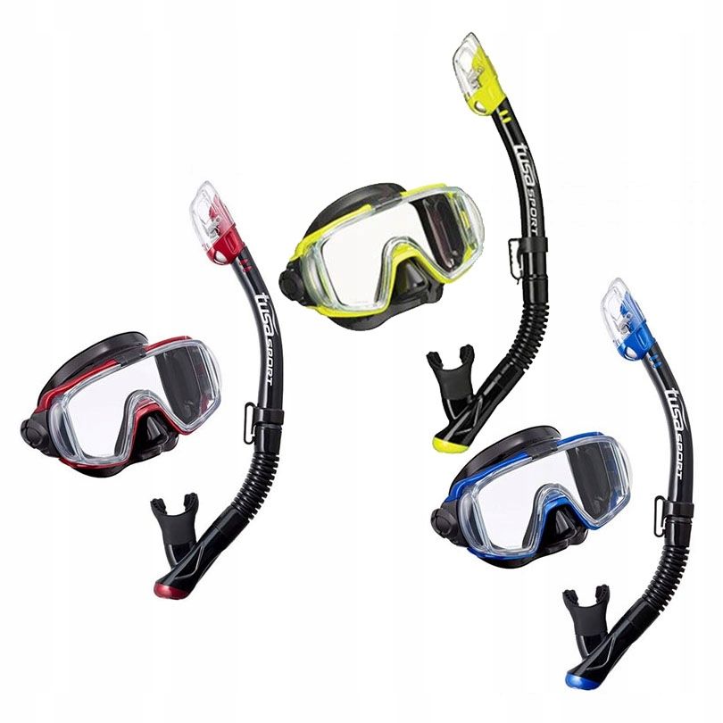 Zestaw maska+fajka TUSA VISIO HyperDry czarno-niebieski