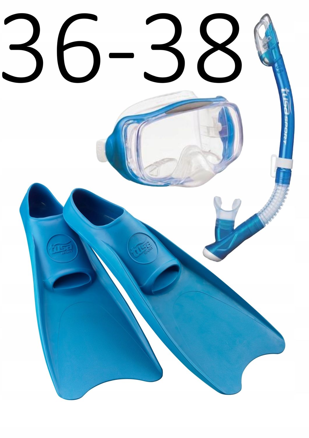 Maska+fajka+płetwy Imprex 3D/UF1202 niebieski rozmiar XS (36-38)