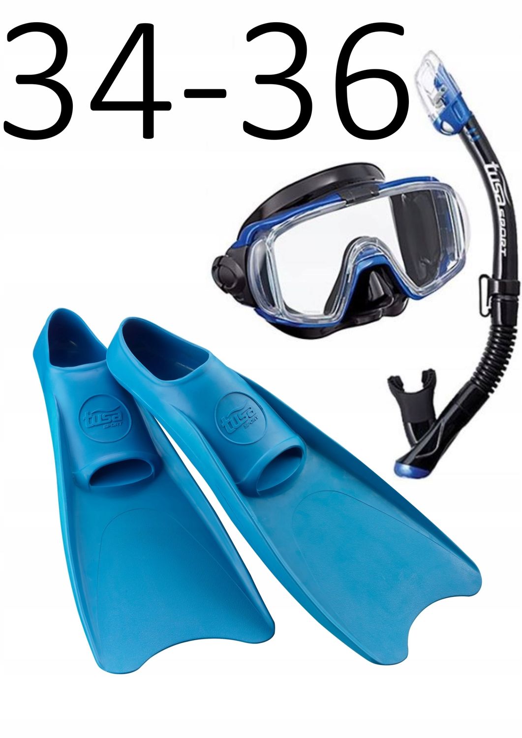 Zestaw TUSA maska+fajka+płetwy Visio/UF1202 niebieski rozmiar XXS/34-36
