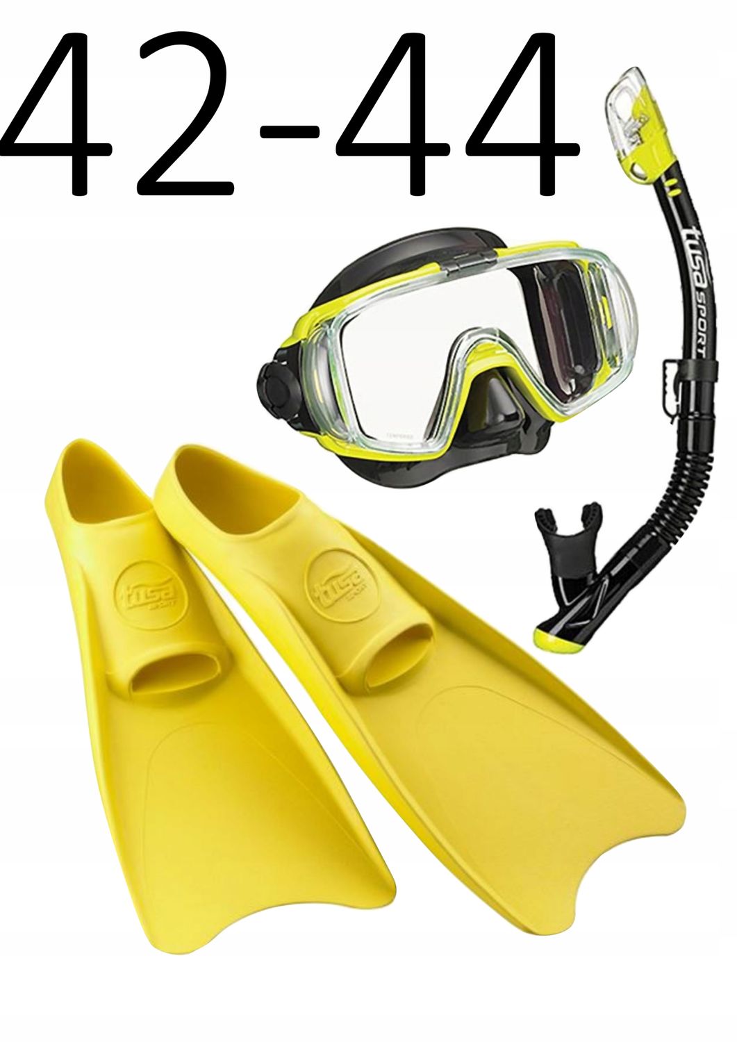 Zestaw TUSA maska+fajka+płetwy Visio/UF1202 żółty rozmiar L/42-44