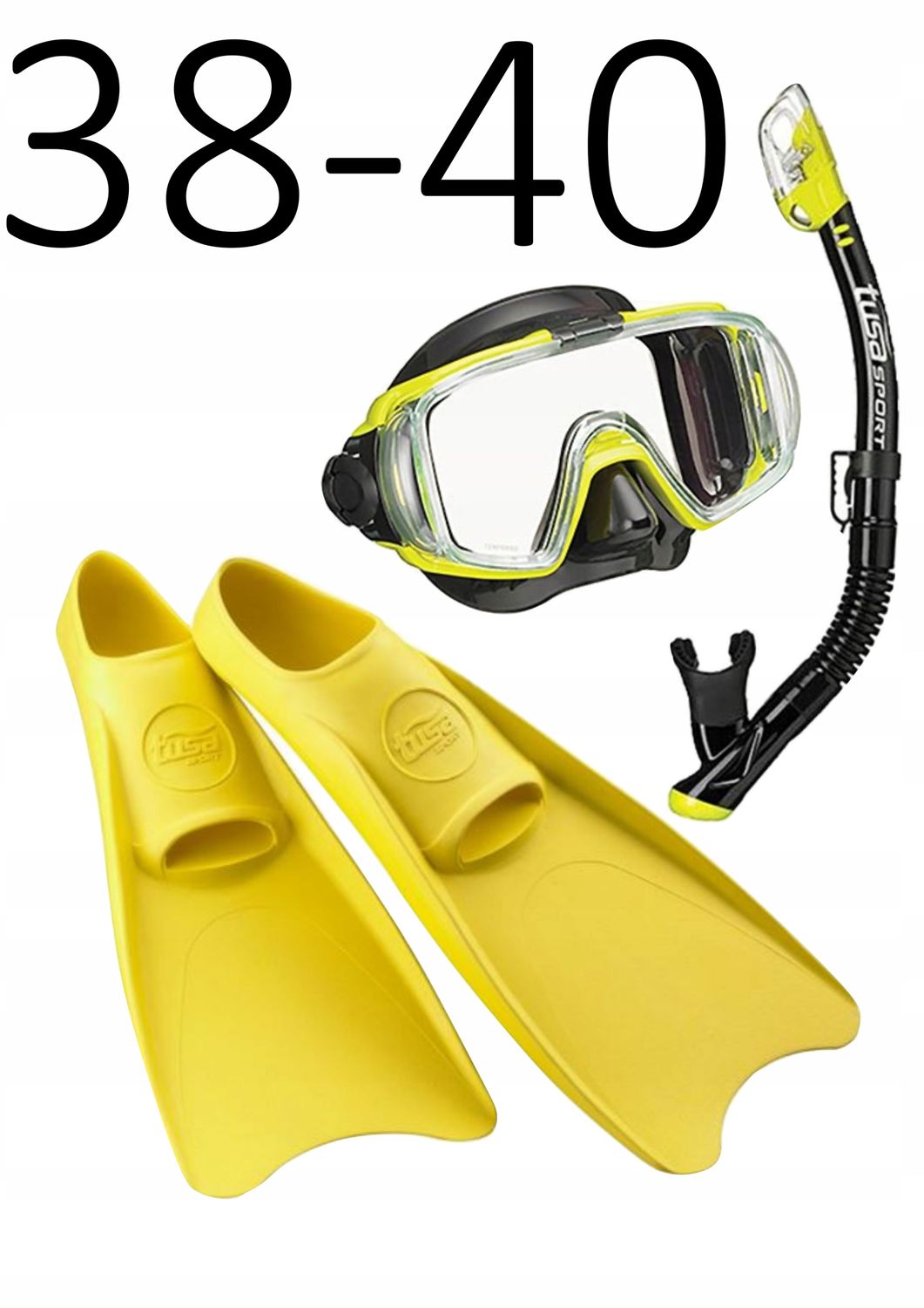 Zestaw TUSA maska+fajka+płetwy Visio/UF1202 żółty rozmiar 38-40