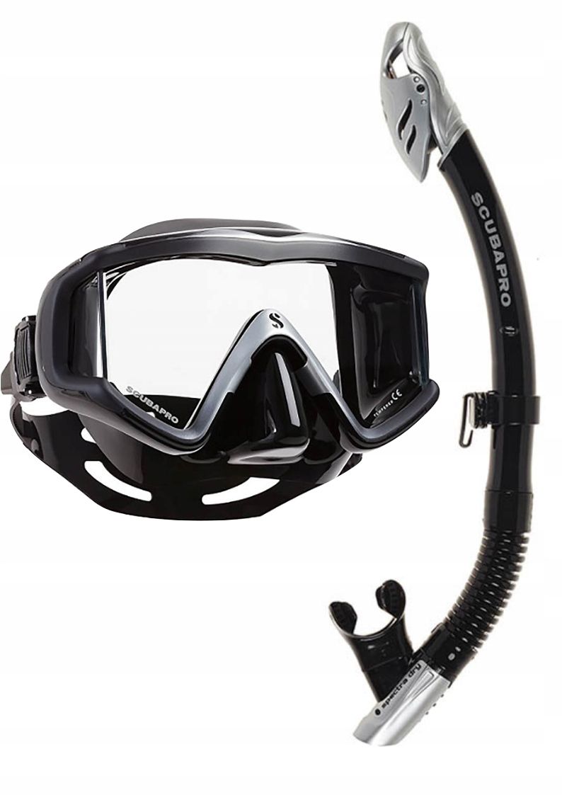 Zestaw Scubapro maska z fajką Crystal VU/Spectra Dry czarno-srebrny