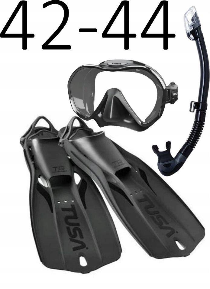 Tusa maska/fajka/płetwy Zensee/Elite II/Travel Right rozmiar 42-44 czarny