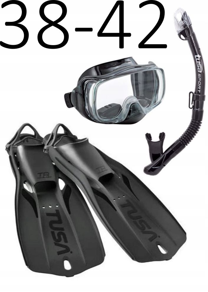 Tusa maska,fajka,płetwy IMPREX 3D HyperDry/Travel Right rozm. 38-42 czarny