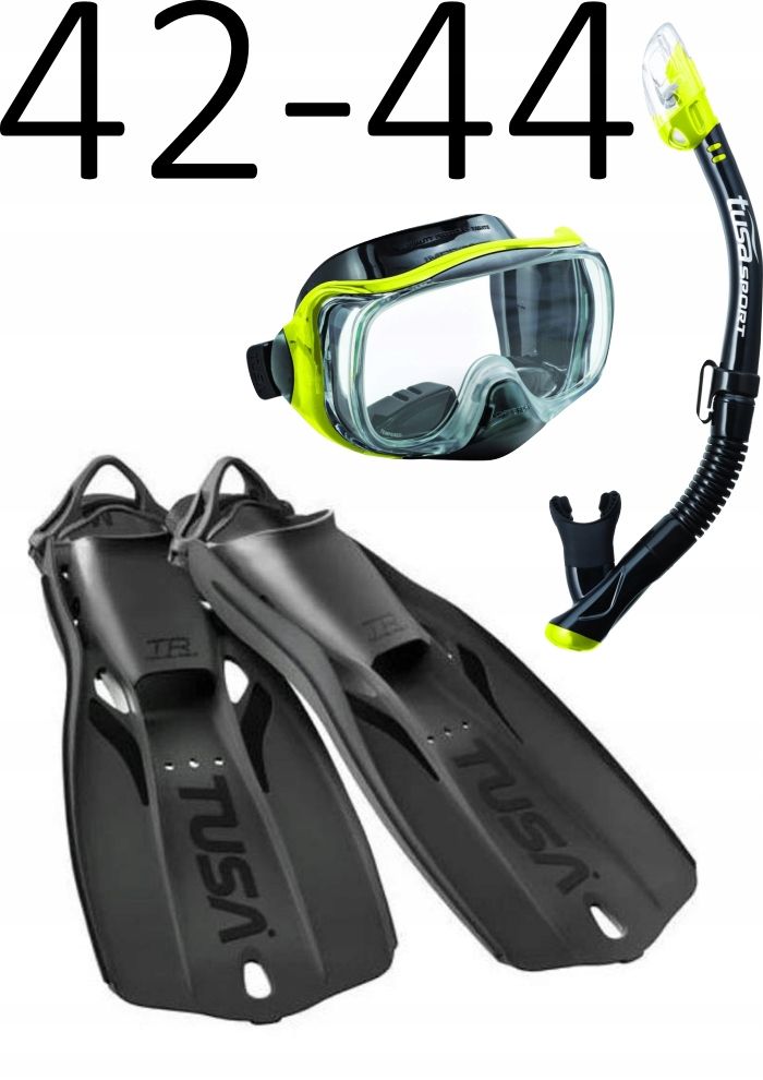 Tusa maska,fajka,płetwy IMPREX 3D HyperDry/Travel Right 42-44 czarno-żółty