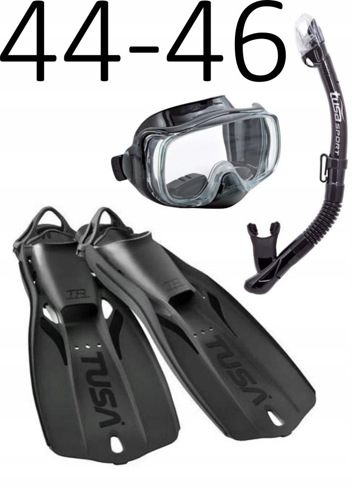 Tusa maska,fajka,płetwy IMPREX 3D HyperDry/Travel Right rozm. 44-46 czarny