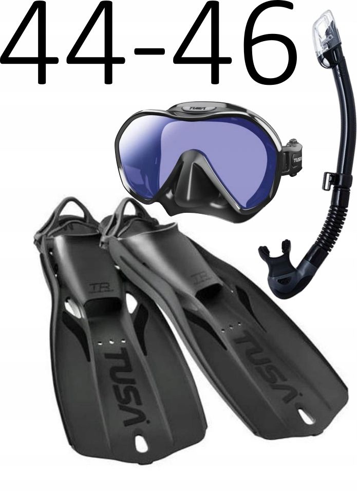 Tusa maska,fajka,płetwy Zensee Pro/Elite II/Travel Right rozm. 44-46 czarny