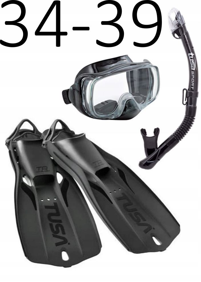 Tusa maska,fajka,płetwy IMPREX 3D HyperDry/Travel Right rozm. 34-39 czarny