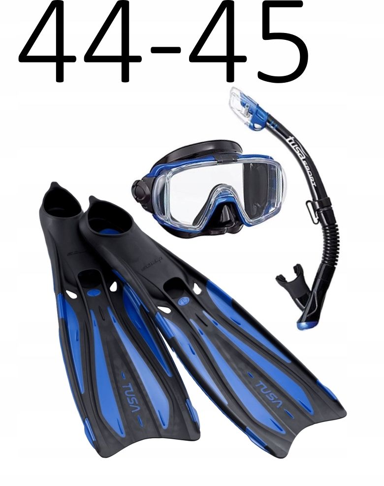 Zestaw TUSA maska+fajka+płetwy Visio/Solla czarno/niebieski rozmiar 44-45