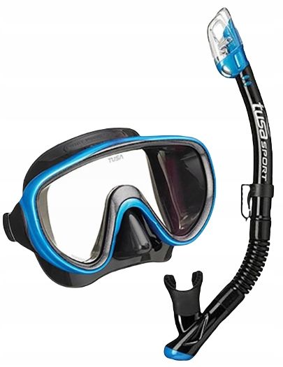 Zestaw Tusa Maska Serene+Fajka+Płetwy Travel Right 38-42 czarno-niebieski