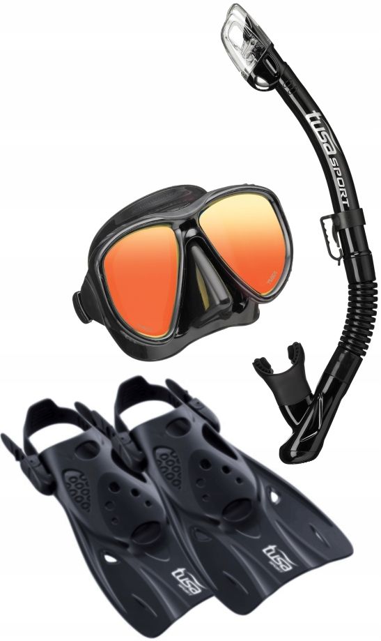 Zestaw TUSA Maska,Fajka Powerview Mirror+Płetwy UF0103 rozmiar 35-42 czarny