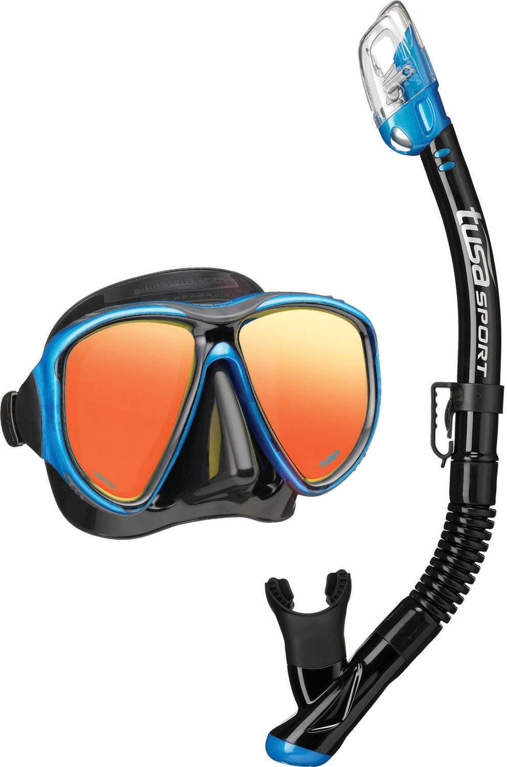 TUSA Maska,Fajka Powerview Mirror+Płetwy UF0103 rozm.42-49 czarno-niebieski