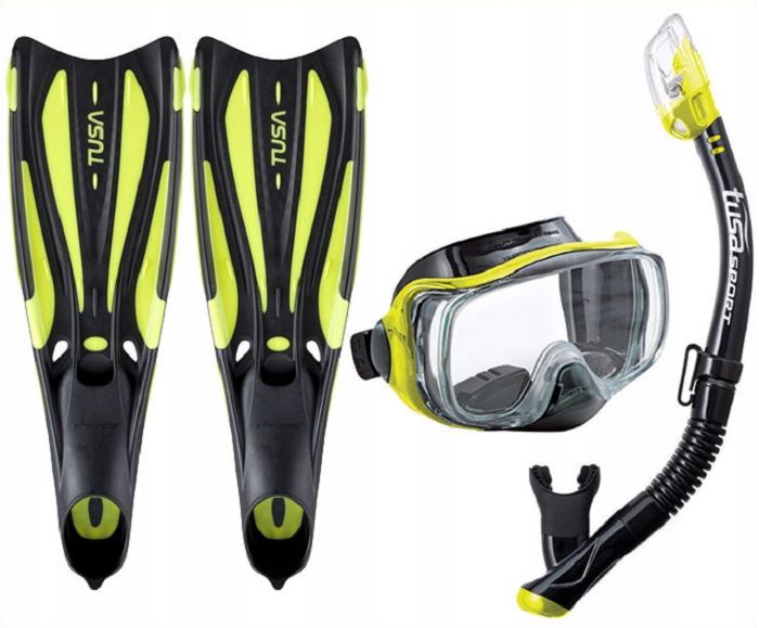 Zestaw TUSA maska Imprex 3D+fajka HyperDry+płetwy Solla rozmiar 42/43 żółty