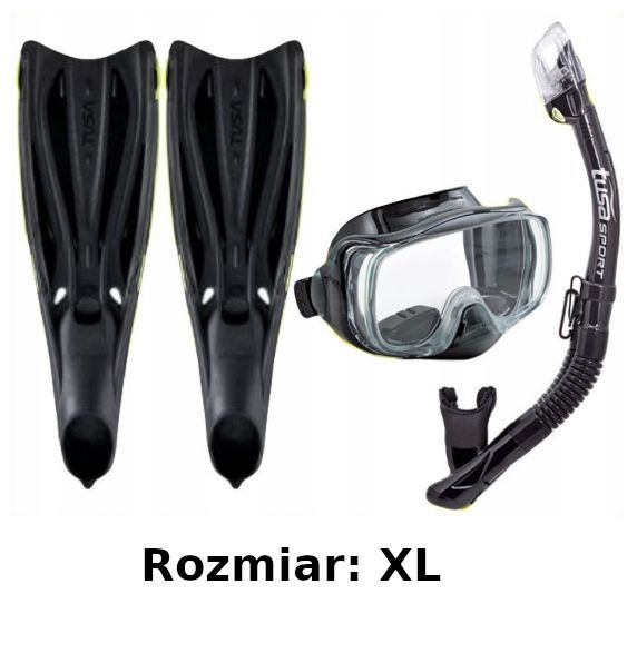 Zestaw TUSA maska+fajka+płetwy rozm. 46/47 czarny