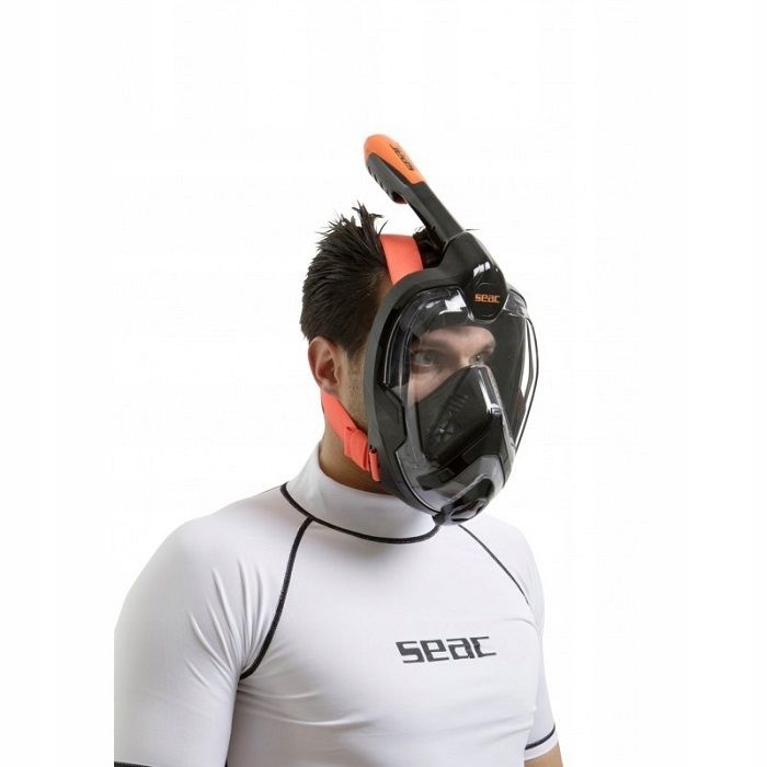 SEAC UNICA Maska Pełnotwarzowa z fajką L/XL ORANGE