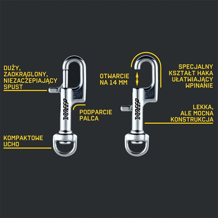 Karabińczyk nurkowy Xdeep NX SERIES do automatu lub manometru